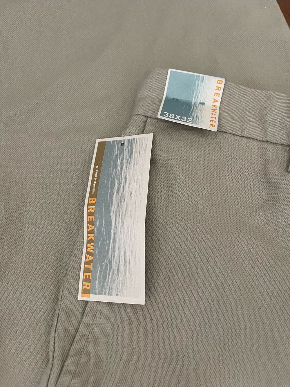 Breakwater Mens Chino Pants 38x32 Brand New With Tags Grey